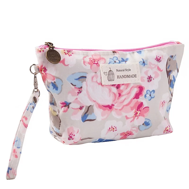 FUDEAM Rose Flower Bird Pattern Women Travel Storage Bag Toiletries Organize Waterproof Cosmetic Bag Portable Female Make Up Bag