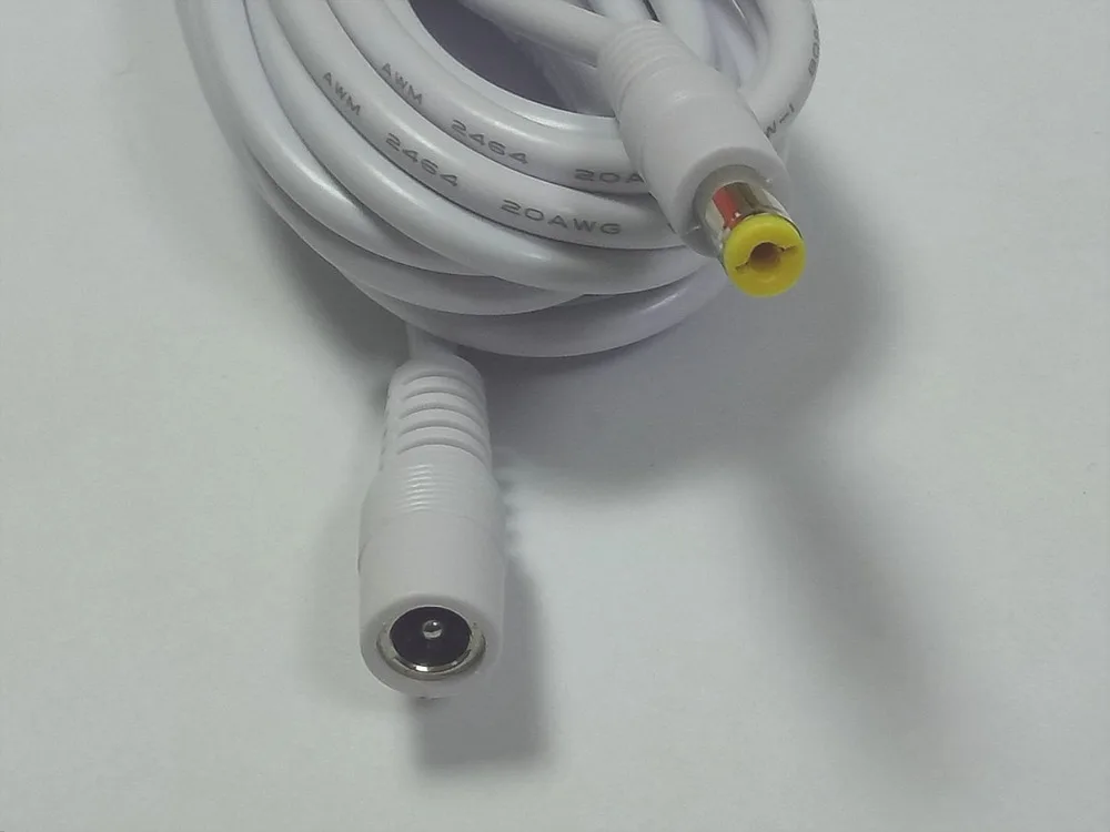 

DC 5A 12V 5.5X2.1 Female TO 5.5X2.1MM Male Power 20AWG CABLE 1.5M/3M/5M New