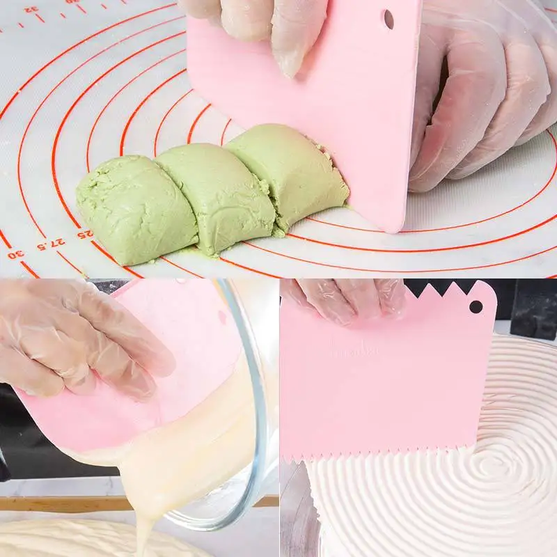 Cream Dough Scraper Pasty Cutter Slicer Spatula Cake Cream Dough Fondant Irregular Teeth Edge Scraper Baking Pastry Tools