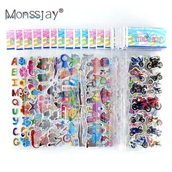 12 Lakens Cartoon Sticker Speelgoed Voor Kinderen 3D Leuke Bubble Pvc Diy Plakboek Notebook Dagboek Laptop Decoratie Stickers Label