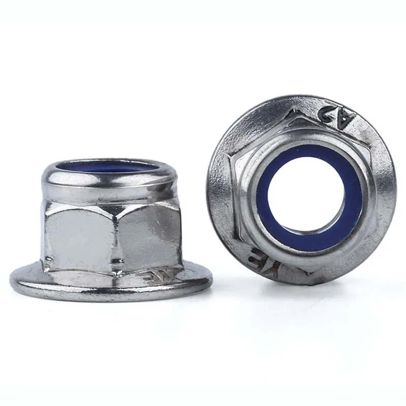 304 316 Stainless Steel Hexagon Flange Nut Hex Nuts with Cap Brim Anti-loose Anti-slide Anti-skid Nut M4 M5 M6 M8 M10 M12