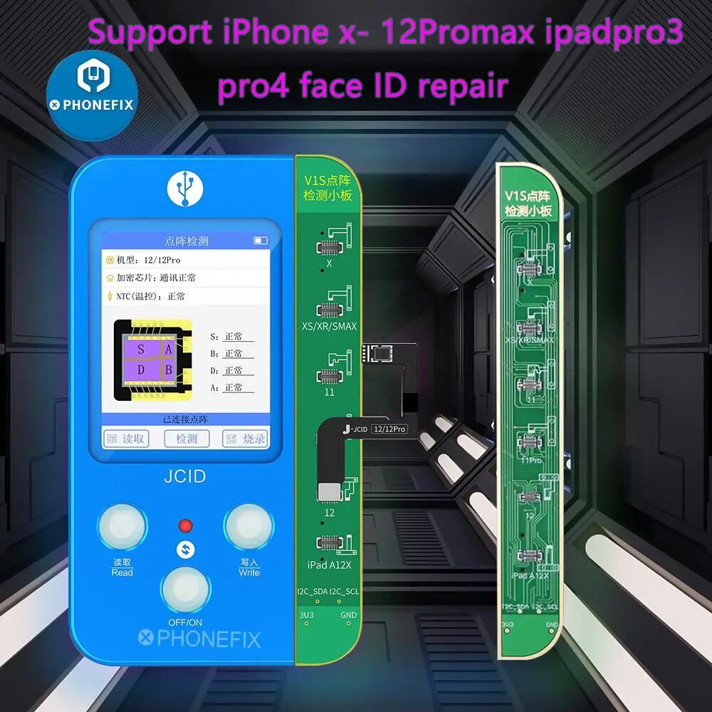 JCID V1SE Unbind Programmer for iPhone XR-14Pro Max Original Color Touch Shock Fingerprint Battery Repair Dot Matrix Projector