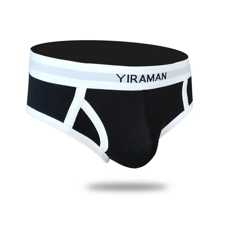 New Arrivals 2PCS/LOT Male Thread Cotton Underwear Men\'s Elasticity Briefs Breathable Underpants Cuecas White/Black S M L XL XXL