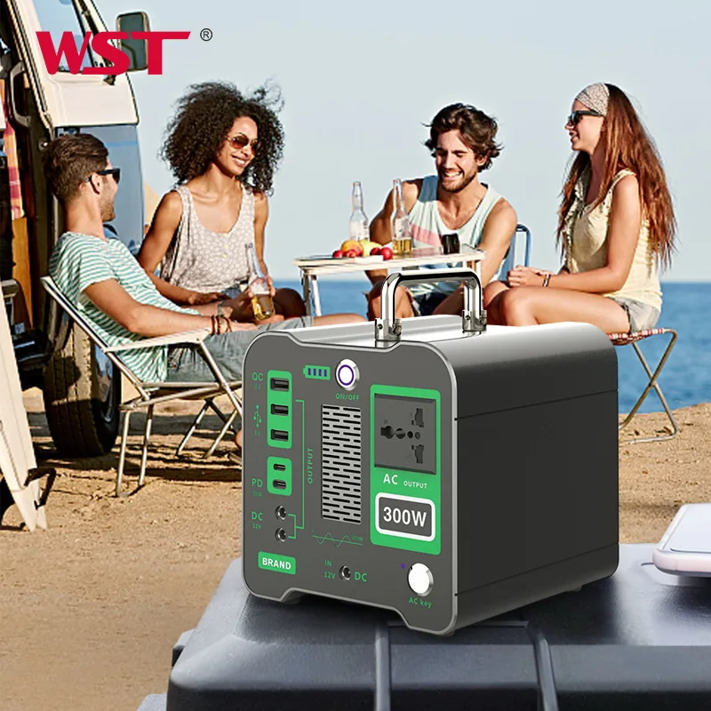 Portable Power Station 300W Lithium Battery Emergency Power Station Outdoor Solar Powered Generator 110V 220V Power Supply