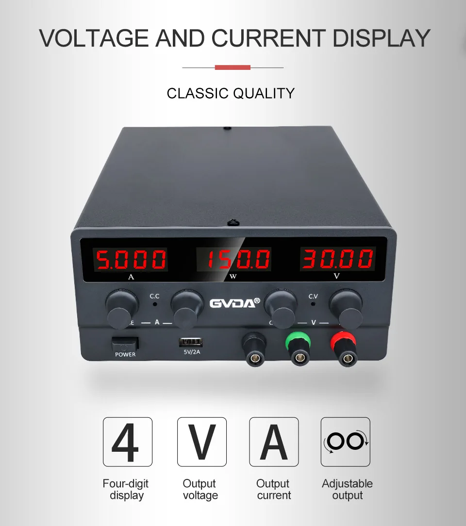 Regolatore di tensione USB digitale alimentatore cc stabilizzatore di tensione regolabile 30V 5A 60V 10A sorgente da banco di commutazione da