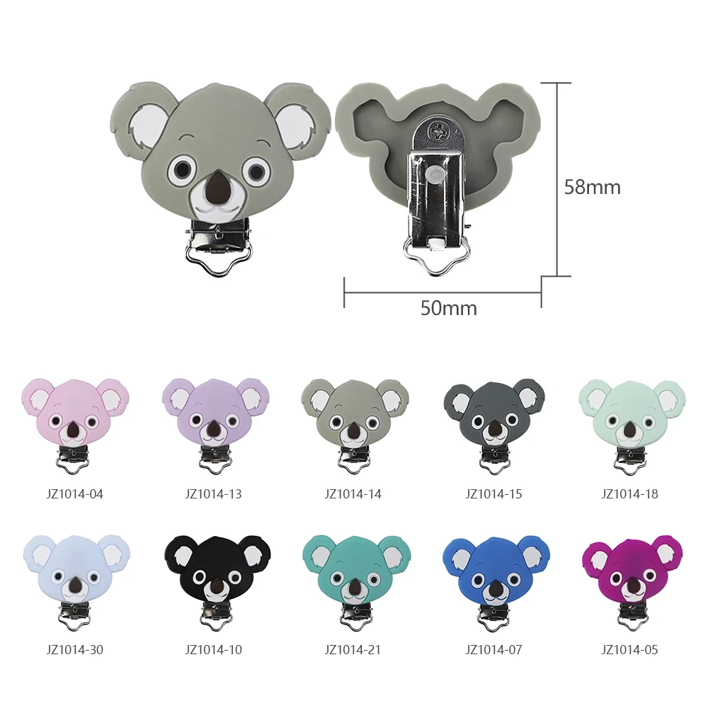 TYRY.HU-Clips de silicona Koala para chupete de bebé, accesorios de bricolaje para cadena de chupete, sin BPA, 10 Uds.