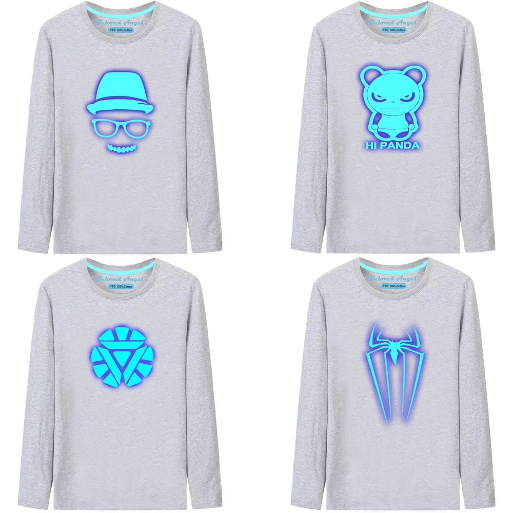 New Game 3D Crew Luminous Print T shirt Long Sleeve Kids Boys Girls Casual Cotton Tops Tees Toddler Children Clothing 3-15 Years