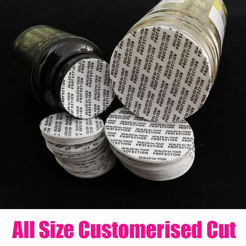 500pcs Round Sealing Pads for Bottle Jars Foamed PS DIY Pressure Sensitive Pad Custom Cut Safety Sealers Tamper Seal Liner Fit