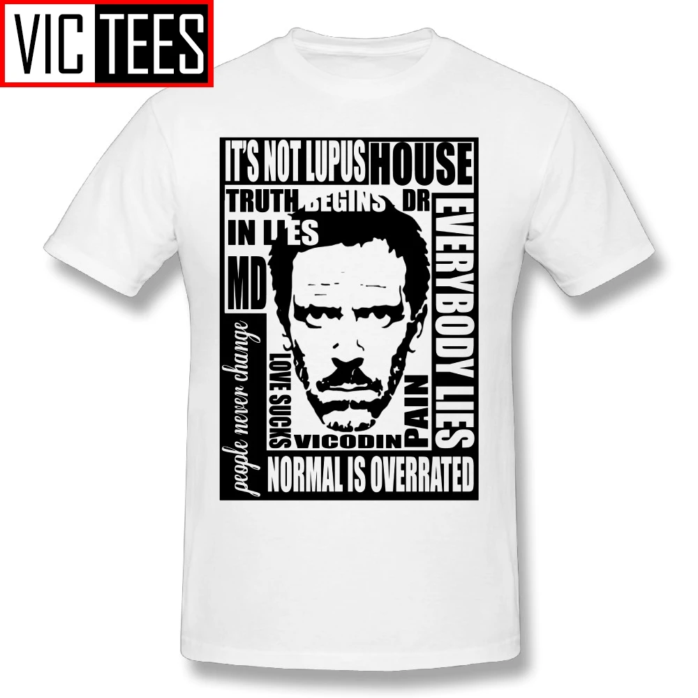 Men's Design T Shirt House MD Everybody Lies T-Shirt Dr House Funny Tee Shirts Men Slim Fit Tee Shirt Popular Youth