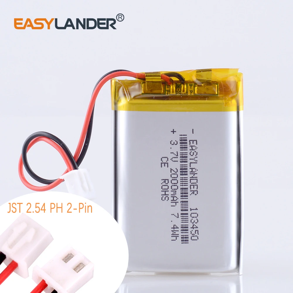 Küçük puding çocuk öğrenme hikayesi makinesi 103450 genel şarj 3.7 v lityum polimer pil 2000 mah piller müzik sütun