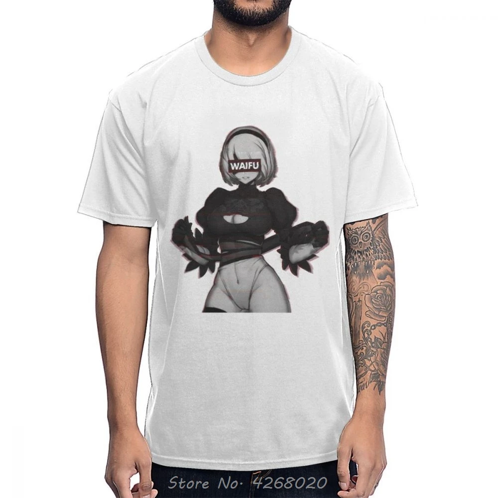 Sexy Ahegao Waifu YoRHa 2B NieR Automata T-Shirt Unique Design Men Streetwear Tshirt Anime Tees Harajuku