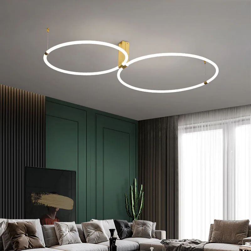 Modern Round Chandeliers for Bedroom Living Room Indoor Lighting 360 degree Lighting Acrylic Ceiling Hanging Lamps AC 220V