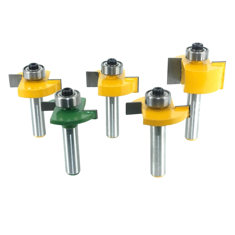 Broca de enrutador de ranurado en T con rodamiento, cortador de fresado de ranura de madera, tipo T, herramienta de carpintería, 8mm, MC02091, 1