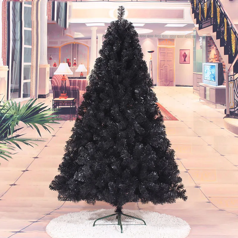 New Year 2022 180cm 210cm 240cm Black Large Artificial Christmas Tree Home Decor Decoration Simulation Decoration Nordic Gifts