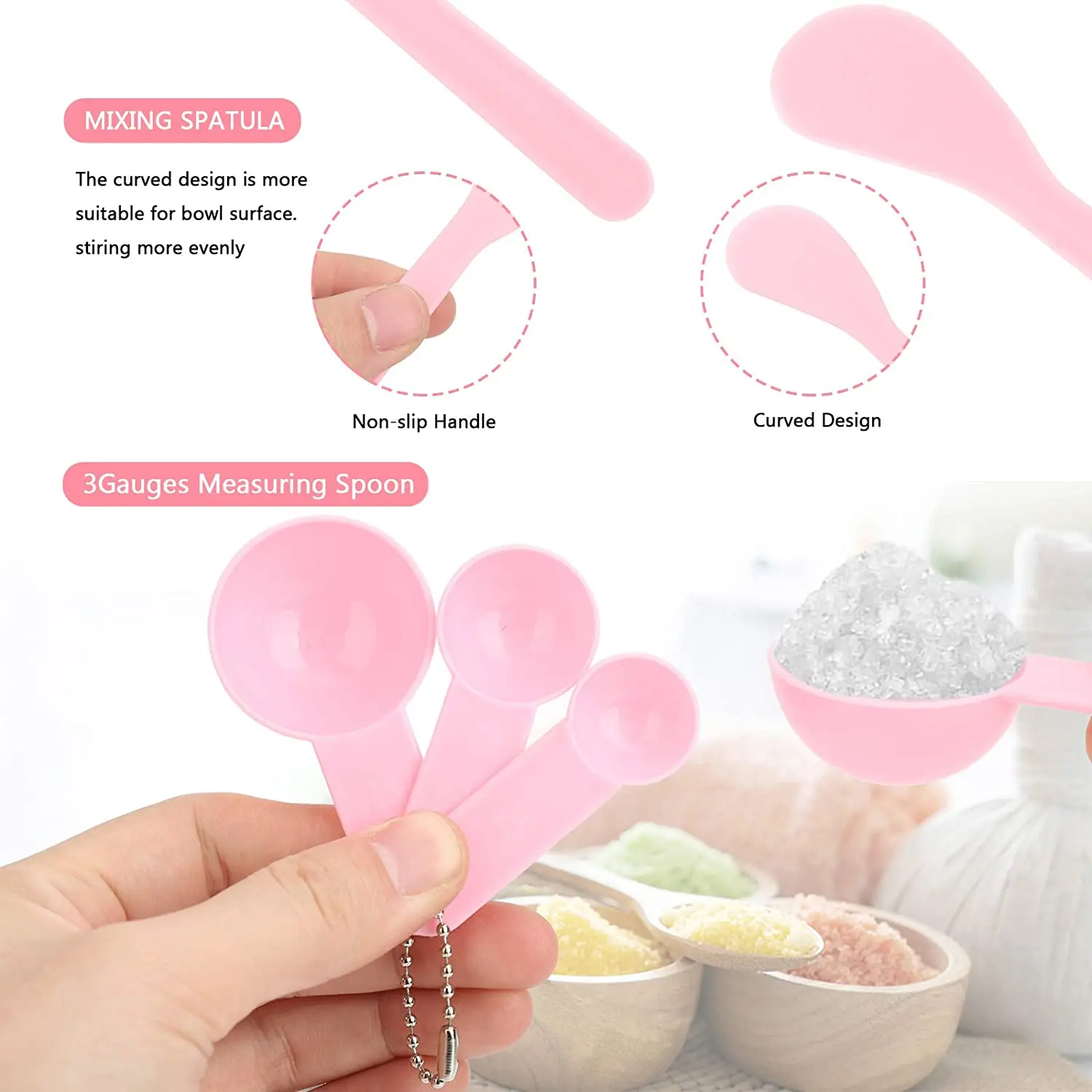 9Pcs/Set DIY Facial Mask Bowl Set Fiber Hair Facial Brush Facial Mask Spoon Scraper Facial Cleanser Packing Bottle Mask Tool