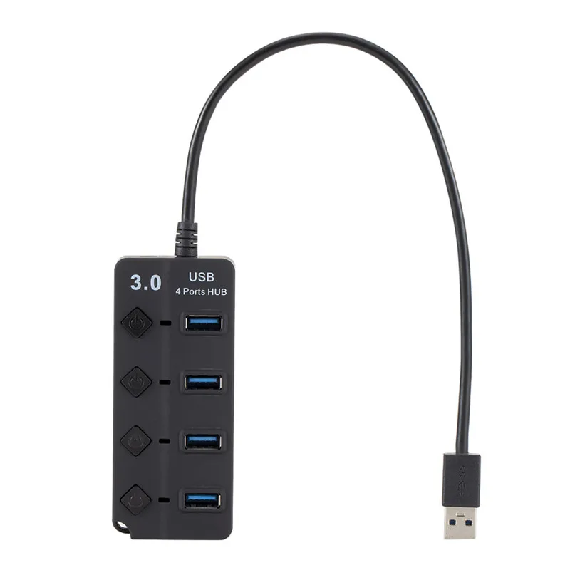 

USB Hub 3.0 High Speed 4 Ports USB 3.0 Hub Splitter On/Off Switch for MacBook Laptop PC