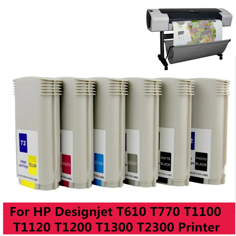 72 Ink Cartridge Replacement for HP72 Designjet T620 T2300 T770 T790 T795 T1200 C9403A C9370A-C9374A T1100 T1120 Printer