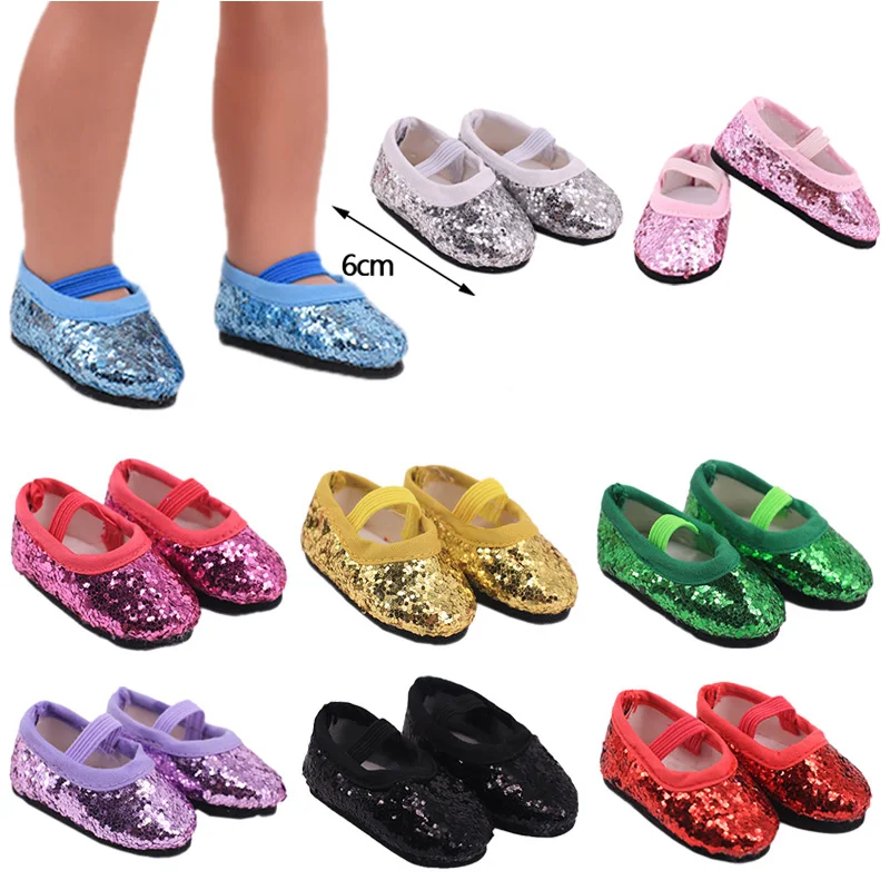 9 Colours 6cm Beautiful shoes Doll Shoes Suitable For Summer For 14 Inch Dolls Birthday Girl's  Toy Gifts