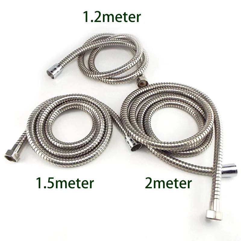 Mangueira de chuveiro de aço inoxidável, Conector de tubulação de água, Tubo longo para banheiro doméstico, Extensão, Tubo encanado, Puxando, 1.5 m,