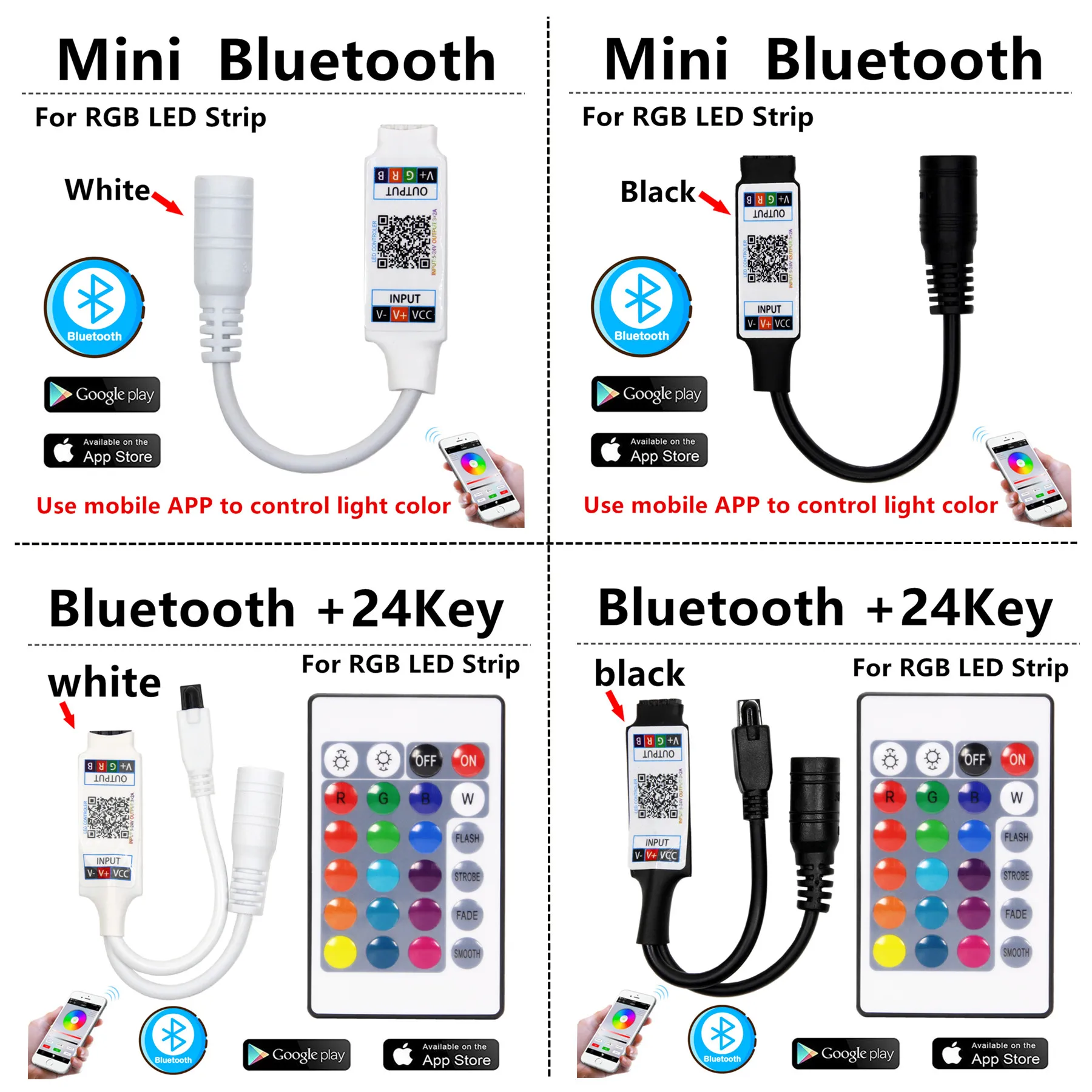 Imagem -03 - Controlador Claro Conduzido com Controlo a Distância Rgb 12v Rgb 3528 5050