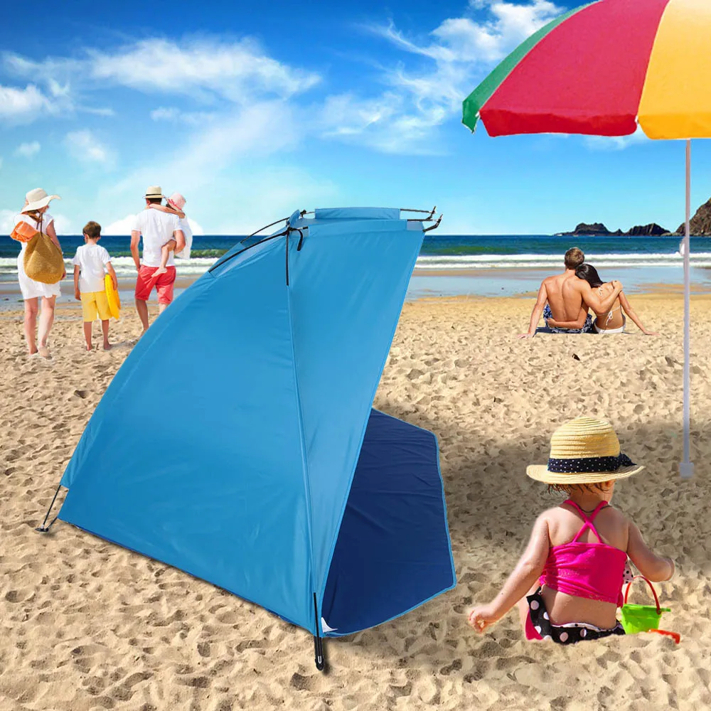 Tomshoo Outdoor Beach Tent Sunshine Shelter 2 Person Sturdy  170T Polyester Sunshade Tent for Fishing Camping Hiking Picnic Park