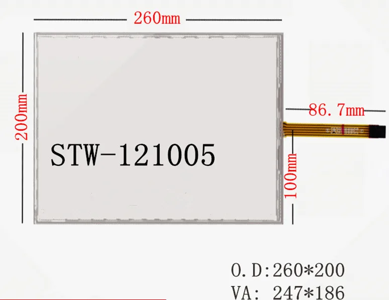 

12.1inch 5 lines ST-004 Glaas panel ST-121005 260x200mm Touch screen automation Industrial Monitoring medical care touch Panel