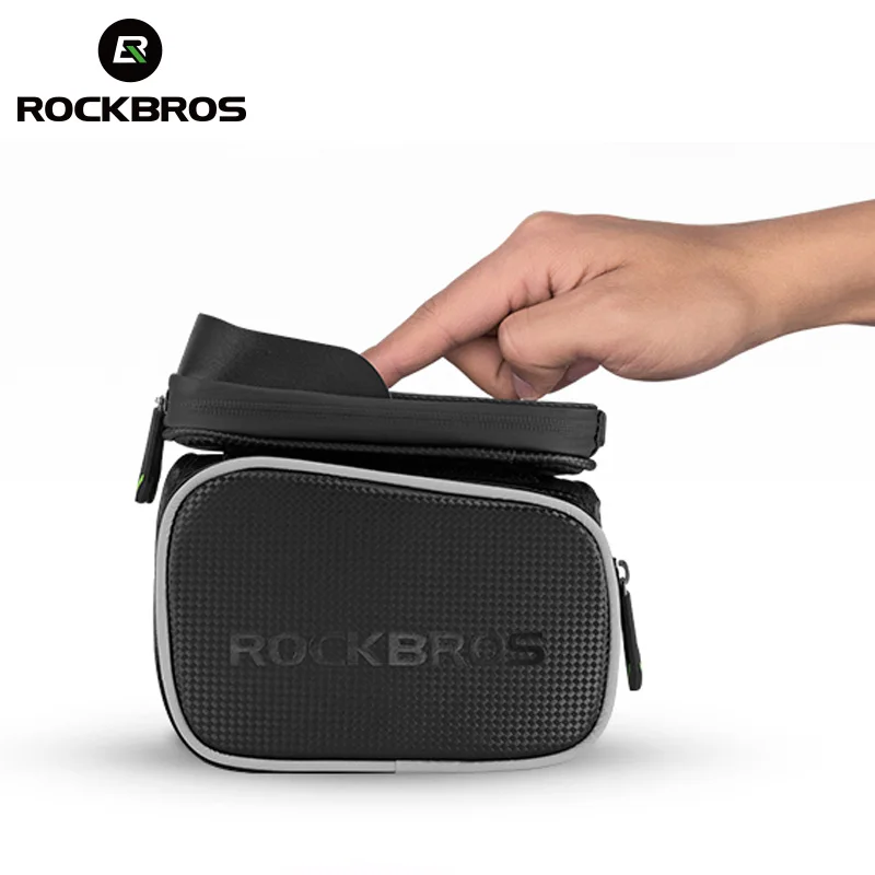 ROCKBROS Rainproof Bicycle Bag Touch Screen Phone Top Tube Bag MTB Road Bike Frame Front Saddle Bag & Pannier Bike Accessories