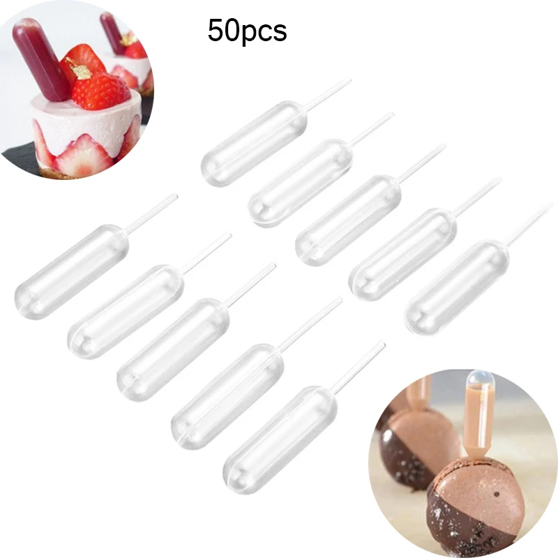 50pcs 4ml Plastic Squeeze Transfer Pipettes Dropper Disposable Pipettes For Strawberry Cupcake Ice Cream Chocolate