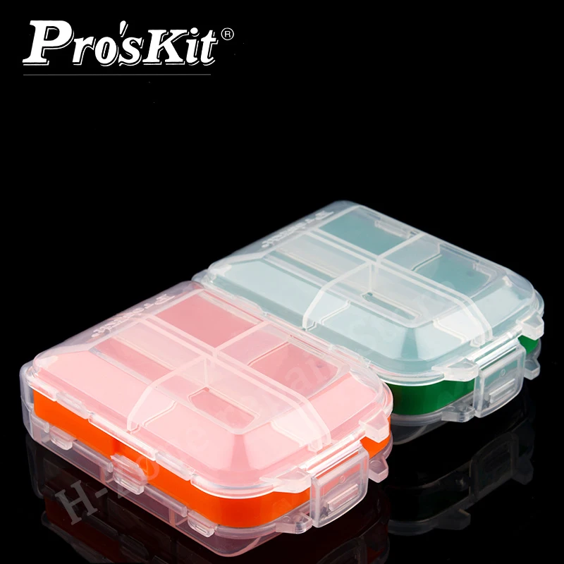 

2Pcs Proskit SB-1007K 3 open 8 parts component box, suitable for storing pills, beads, jewelry, fishing tackle or components