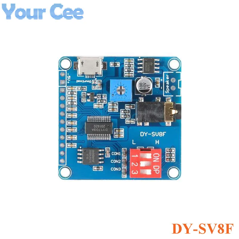 DY-SV17F DY-SV5W DY-SV8F DY-HV20T DY-HV8F DY-SV19R Voice Playback Module MP3 Music Player UART I/O Trigger Amplifier Board