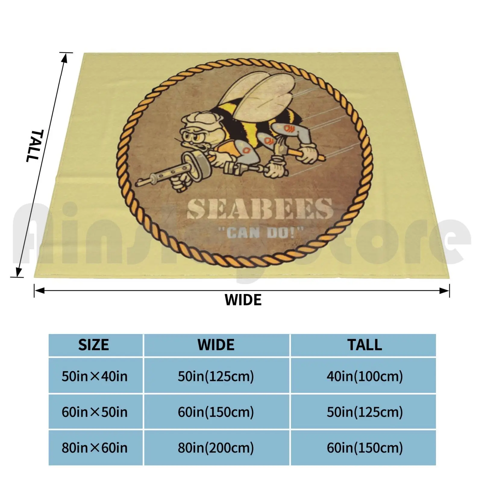 Seabees Ww2 Patch Blanket For Sofa Bed Travel Seabees Ww2 Patch Bees Skull Bomber Number 7 Usa Airforce Boeing