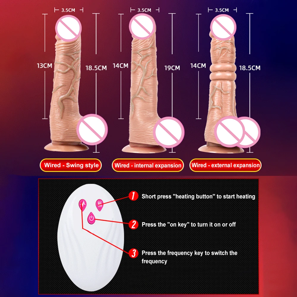 Telescopic Dildo Vibrator Big Vibrating Heating Realistic Dildos Penis With Suction Cup G Spot Massage Sex Toy For Women