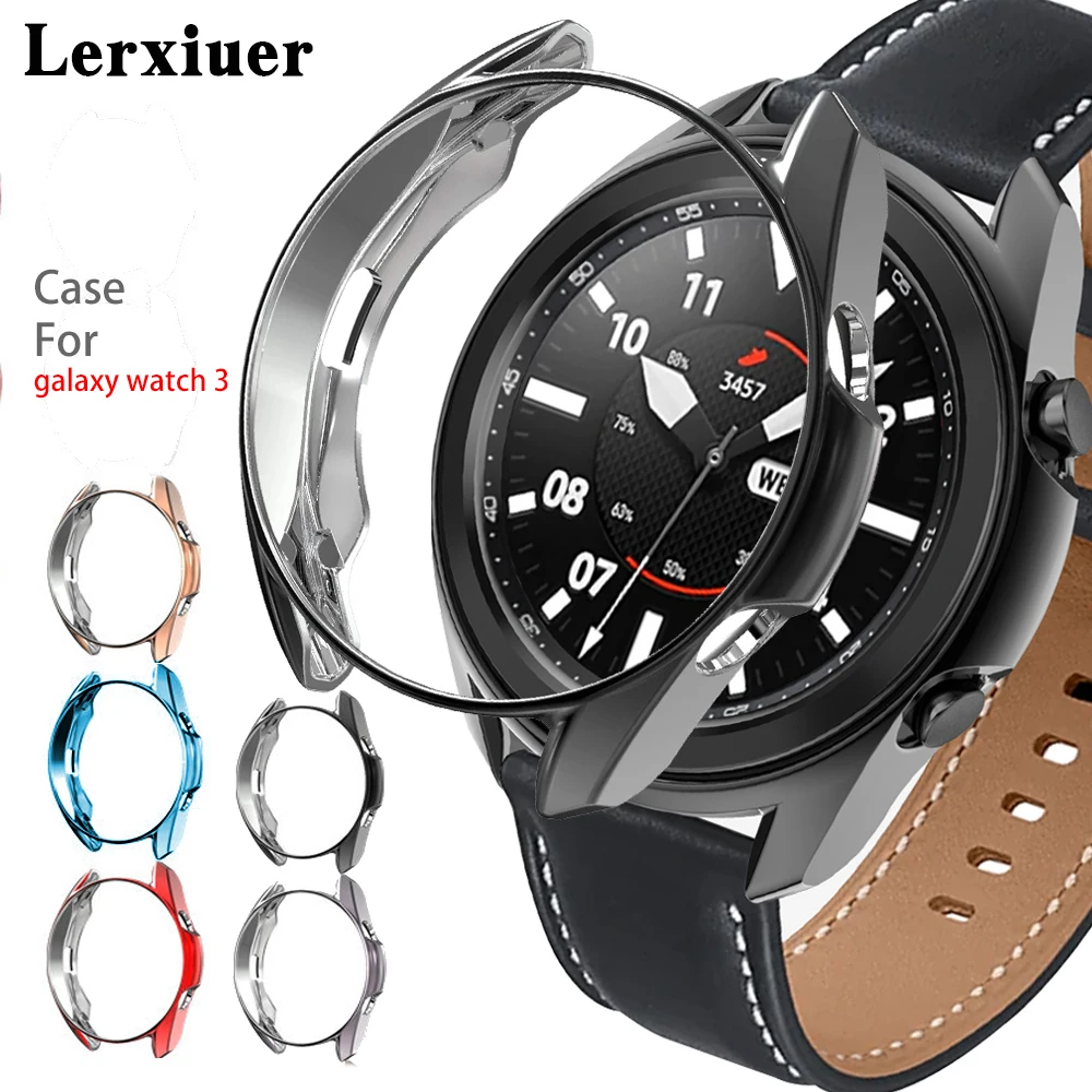 Case For Samsung Galaxy watch 3 45mm 41mm samrtwatch Soft Plated TPU bumper 41 45 mm smart watch Protector Cover Accessories