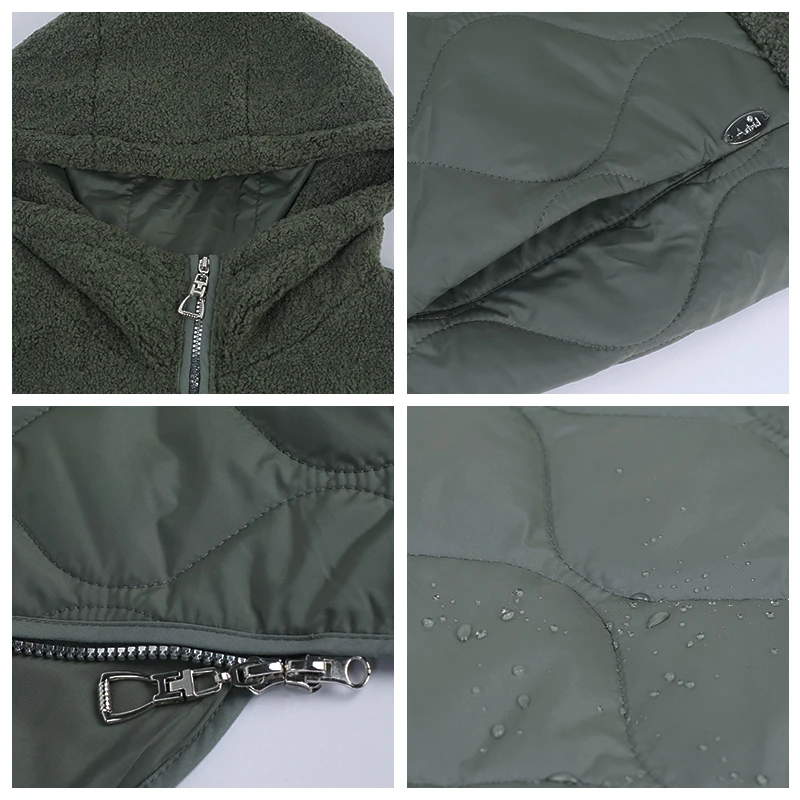 Astrid – manteau en fausse fourrure pour femme, veste à capuche, grande taille, AM-2022 automne-hiver 7542