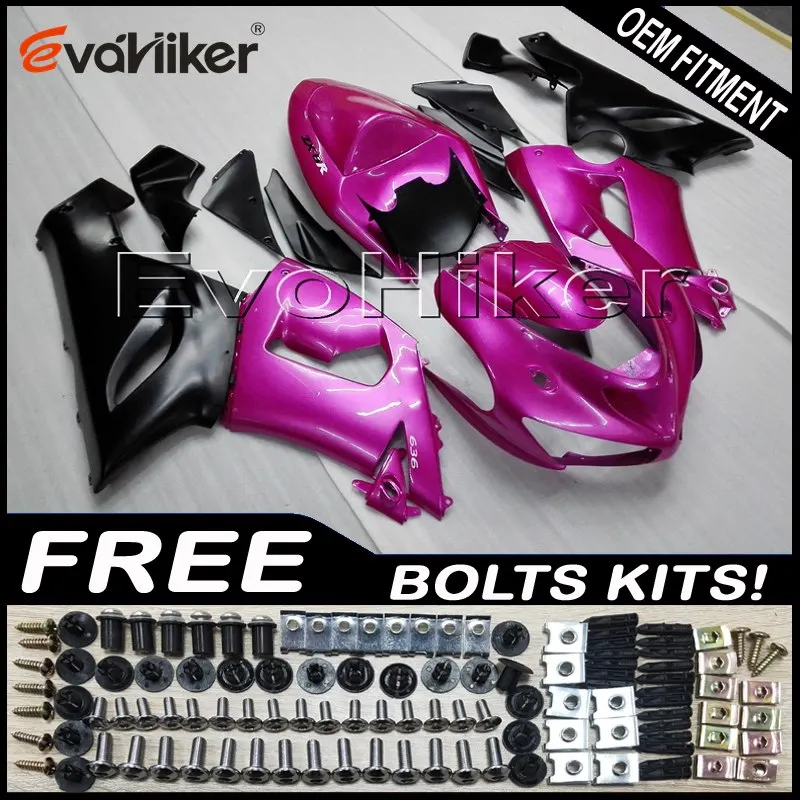 

Custom motorcycle fairing for ZX-6R 2005-2006 pink ABS motor panels Body Kit