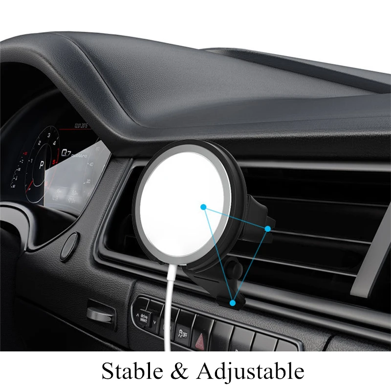 Car Mount Holder For Magsafe Wireless Charger Universal Ajustable Air Vent Mobile Phone Magnetic Wireless Charging Base Stand