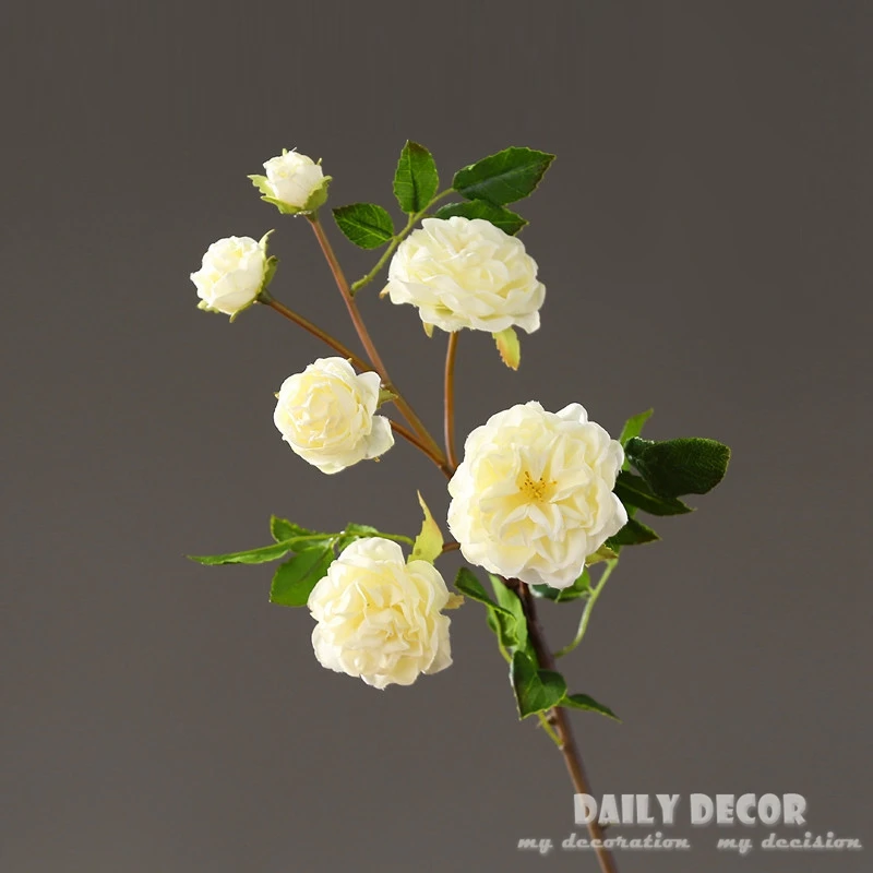 

12pcs/lot! high quality 6 heads small roses fake rose flowers table decorative flowers wedding artificial silk flower wholesale