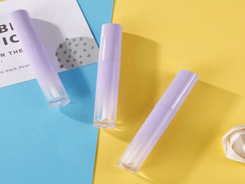 200pcs Plastic 5ml Empty Lipgloss Bottle Gradient Purple Lip Gloss Tube Makeup Cosmetics Refillable Packaging Containers