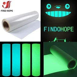 1Roll 30cm*50cm Glow In Dark Blue/Green/Yellow Heat Transfer Vinyl  Iron On Garment Luminous HTV Printing T-Shirt for Cameo DIY