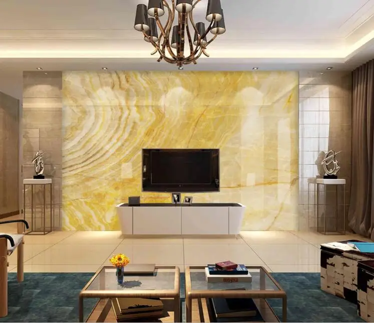 

Yellow Marble Wallpapers for Living Room Cloth Paper Photo Murals Decor paper 3d Coverings Proof