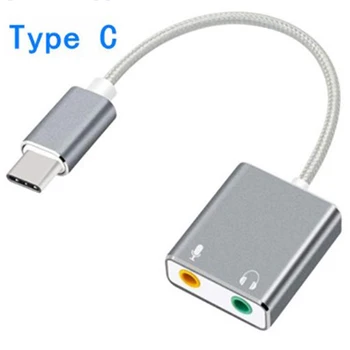 7.1 harici USB ses kartı USB tip C 3.5mm ses jakı kulaklık mikrofon adaptörü kulaklik mikrofon Macbook için bilgisayar dizüstü bilgisayar