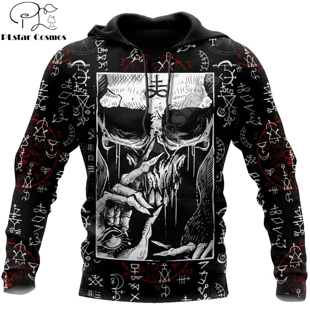 

Silence Skull Satanic 3D All Over Printed Mens autumn Hoodie Harajuku Unisex Casual Pullover Streetwear Jacket Tracksuits DK210