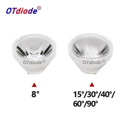 Lentes de foco LED com suporte branco, lente do colimador refletor, 10PCs, XLM, XML2, XPH50, 5050, 21mm x 13mm, 8, 25, 30, 45, 60, 90 graus