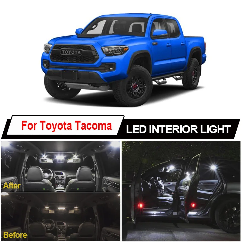 Canbus Auto Accessories For Toyota Tacoma 1995-2018 2019 2020 LED Interior Dome Map Light License Plate Lamp Kit Car Lighting