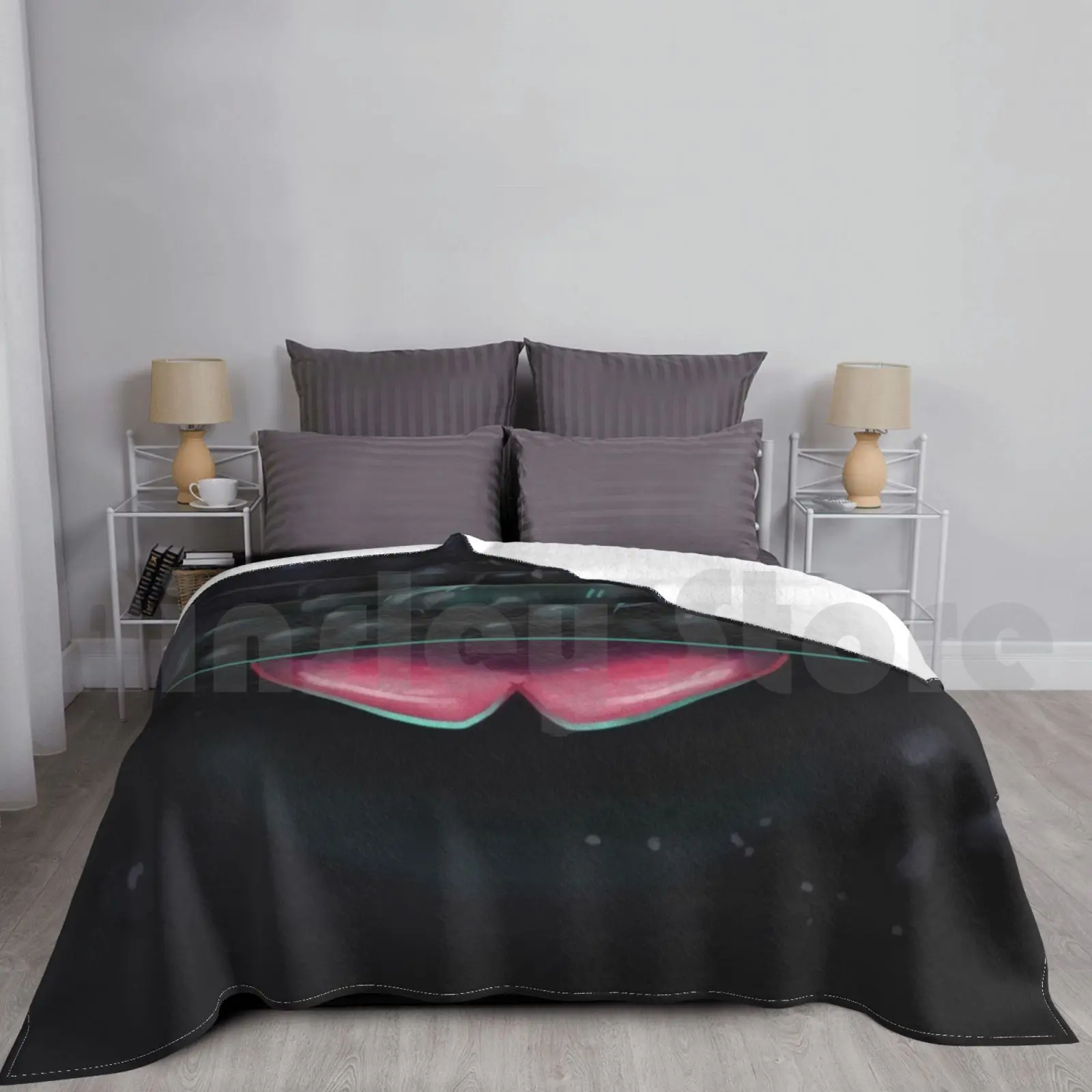 Black Dragon Blanket For Sofa Bed Travel Black Dragon Tongue Face Mouth Scales Toothless Nightfury