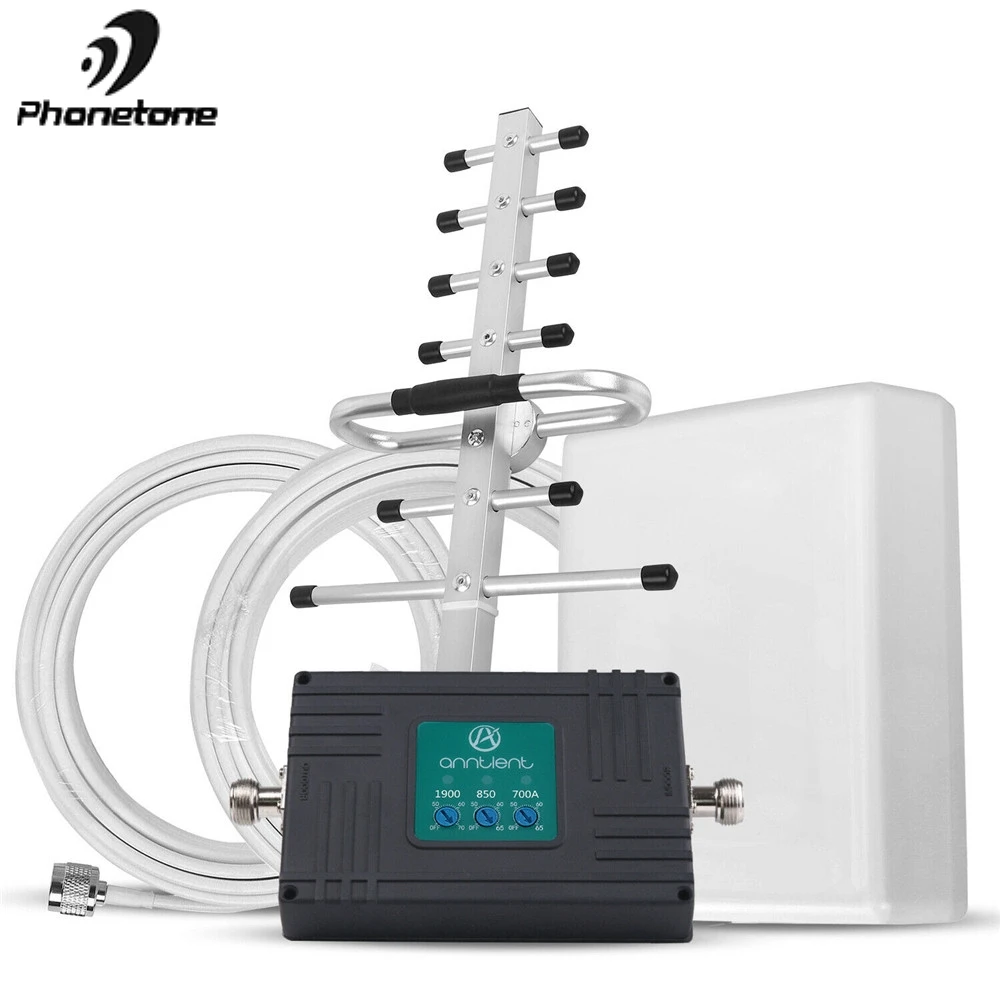 

3G 4G LTE Cell Phone Signal Booster for AT&T 700/850/1900MHz Home Mobile Repeater Kit Band 5,2,12,17 Enhance Voice/Data