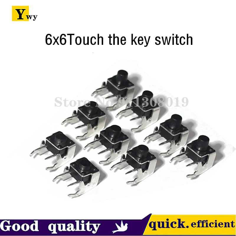 20PCS/LOT Tact switch Horizontal type with bracket 2 foot side press micro/key switch 6*6*4.3/5/6/7/8-13mm