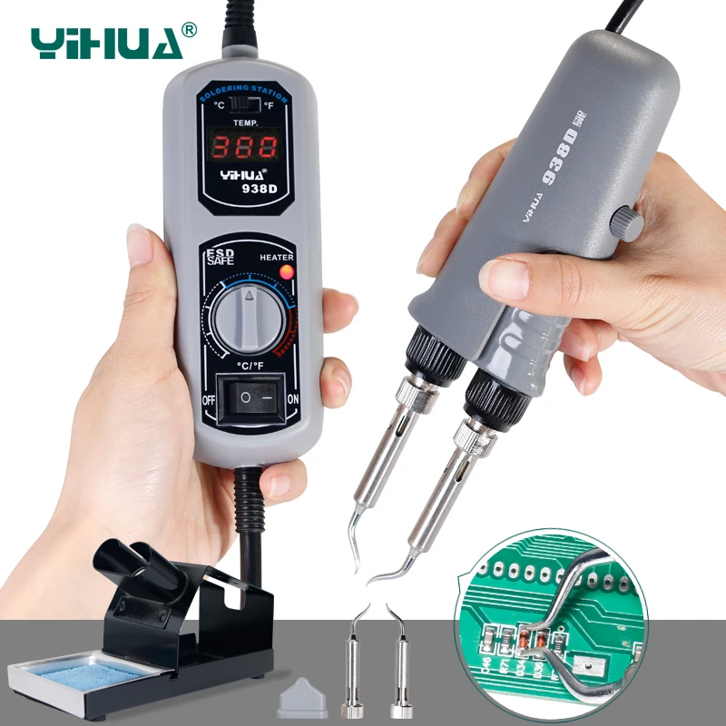 YIHUA 938D Portable Tweezers Soldering Station 110V 220V YIHUA Tweezers Soldering Iron Station Welding Tool Free shipping