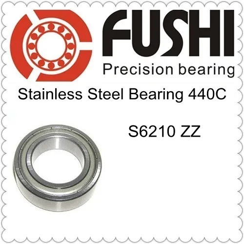 S6210ZZ Bearing 50*90*20 mm ( 1PC ) ABEC-1 S6210 Z ZZ S 6210 440C Stainless Steel S6210Z Ball Bearings