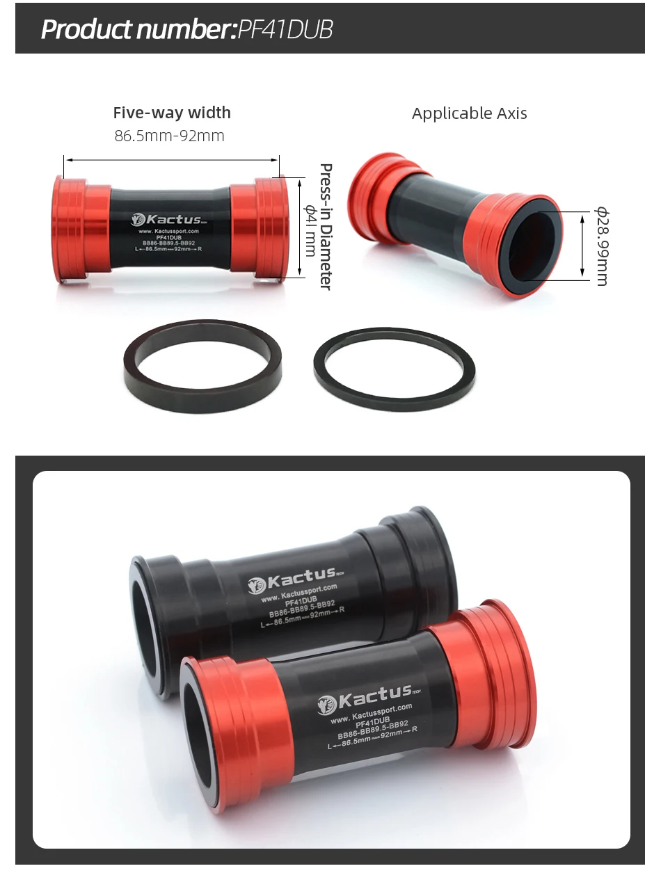 Kactus DUB Tretlager für SRAM DUB Kurbelgarnitur Kettenblatt MTB/Rennrad Teile Keramiklager Pressfit Fahrrad Tretlager – Detail 15